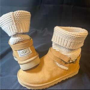 WOMENS UGG PURL STRAP WINTER BOOT WOOL LINING CHESTNUT BROWN SIZE 7 Nice